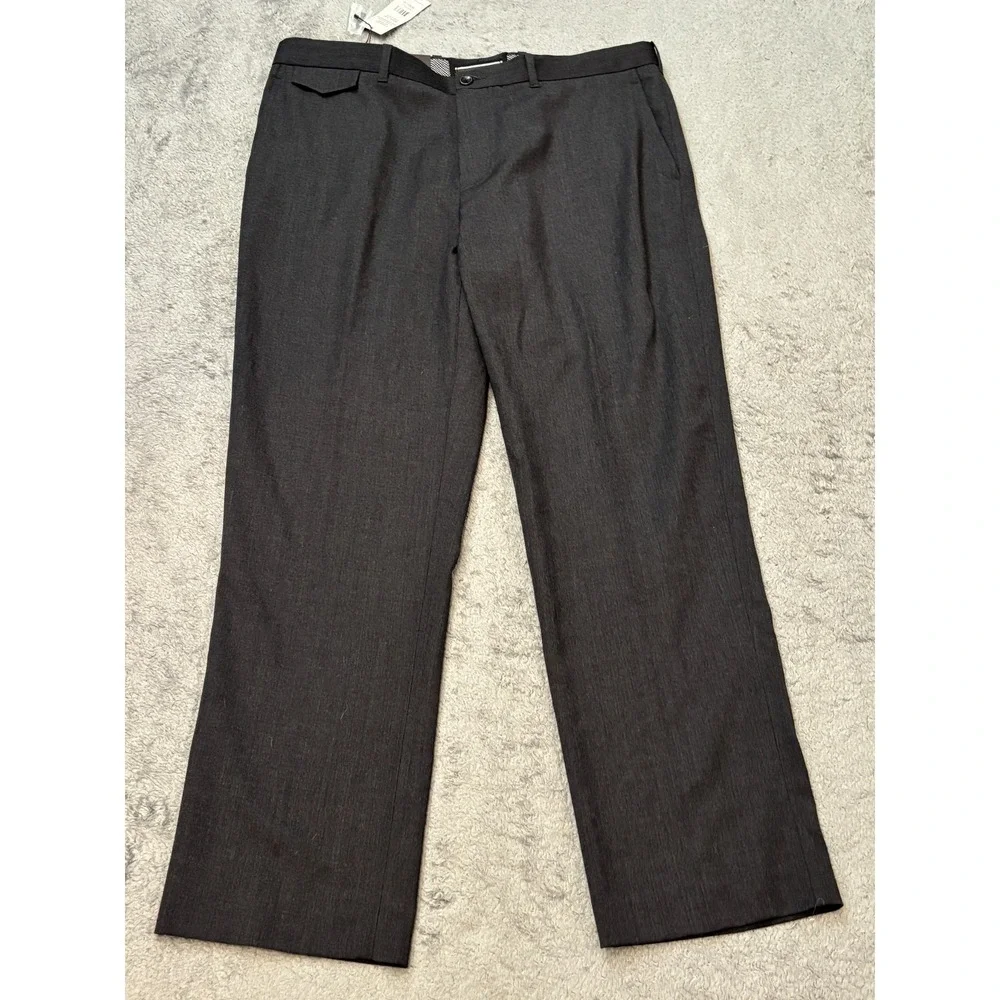NWT Black Brown 1826 Pants Mens 38x30 Charcoal Gray Slacks Trousers Career